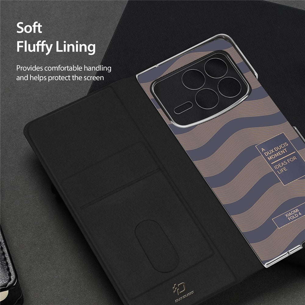 For Xiaomi Mix Fold 4 5G Magnetic Case DUX DUCIS Bril Series Leather+PC Phone Cover with Stand