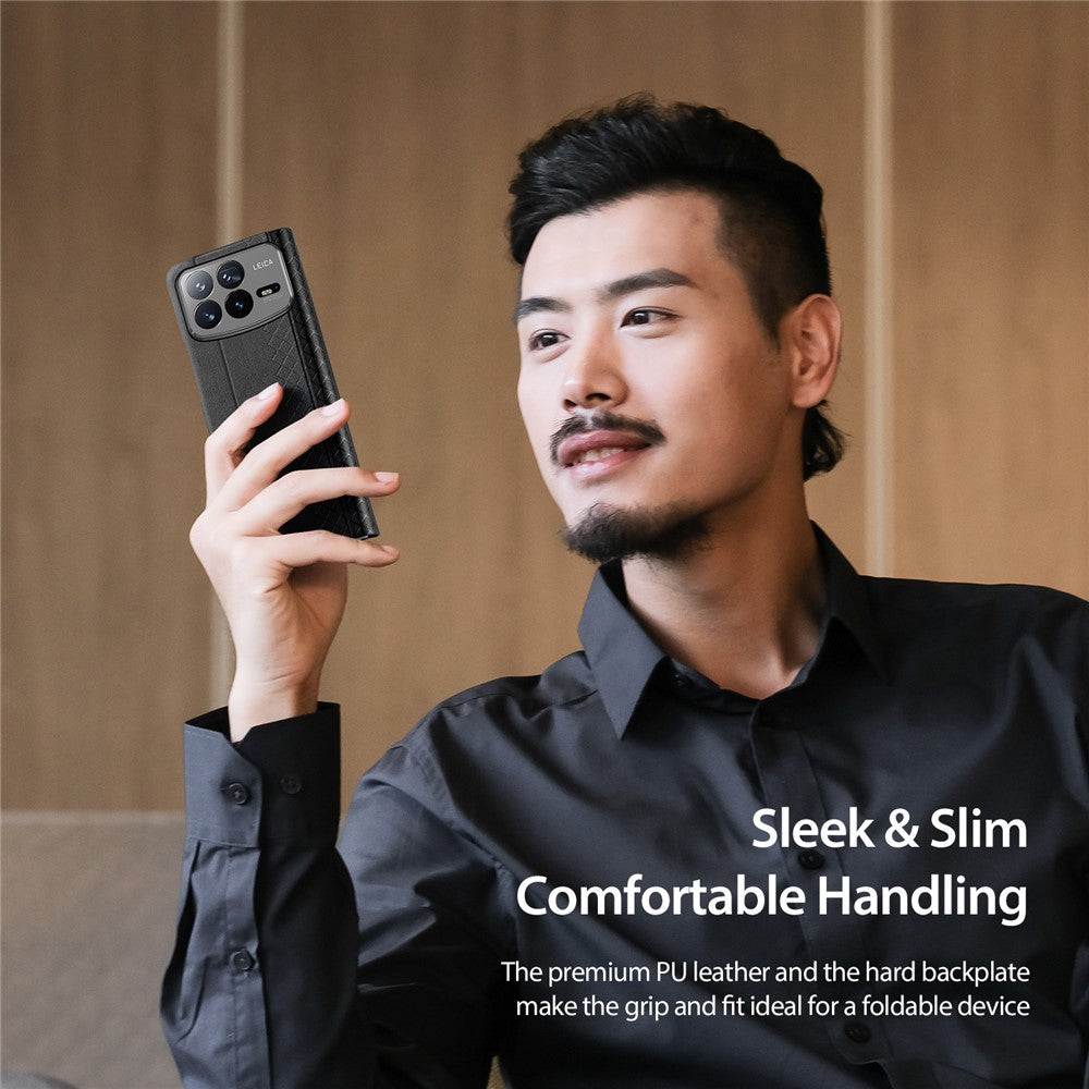 For Xiaomi Mix Fold 4 5G Magnetic Case DUX DUCIS Bril Series Leather+PC Phone Cover with Stand