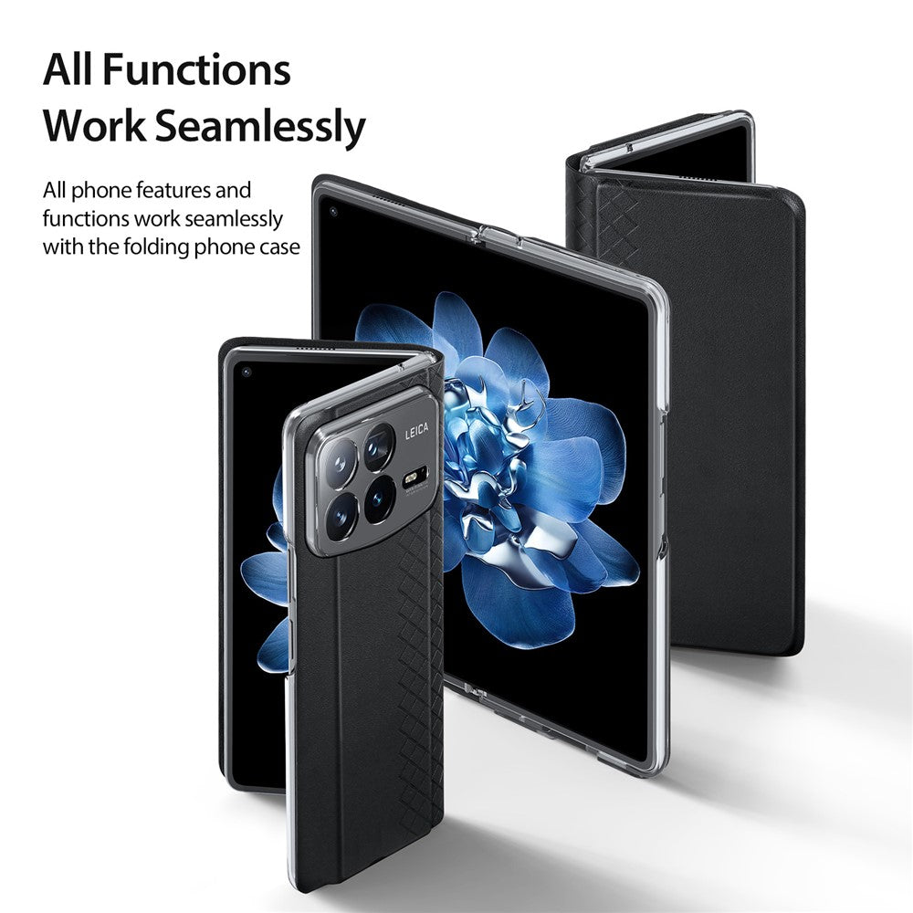 For Xiaomi Mix Fold 4 5G Magnetic Case DUX DUCIS Bril Series Leather+PC Phone Cover with Stand