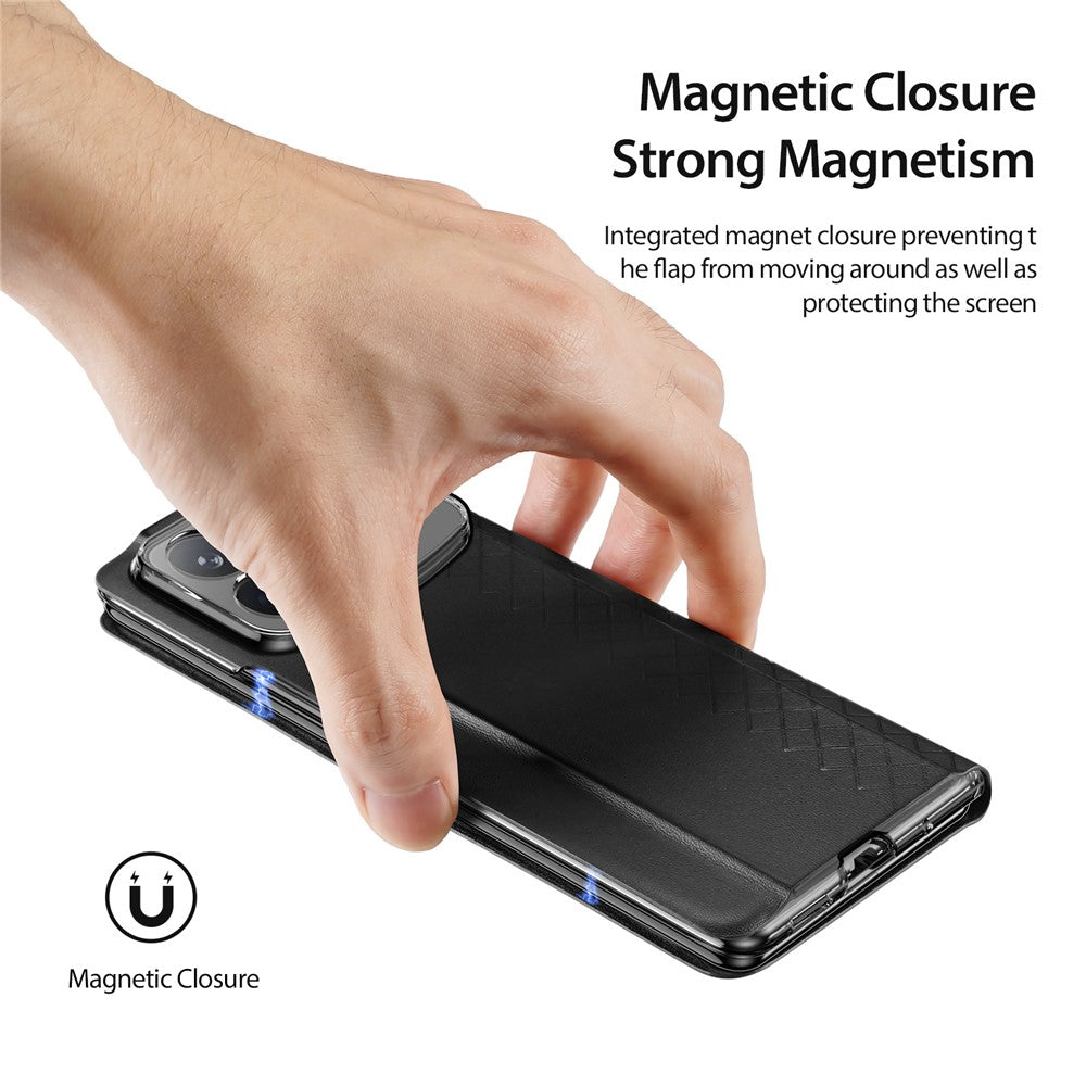 For Xiaomi Mix Fold 4 5G Magnetic Case DUX DUCIS Bril Series Leather+PC Phone Cover with Stand