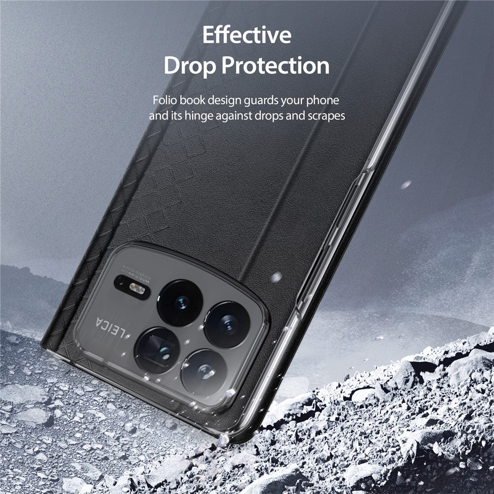 For Xiaomi Mix Fold 4 5G Magnetic Case DUX DUCIS Bril Series Leather+PC Phone Cover with Stand