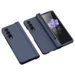 For Samsung Galaxy Z Fold4 5G Phone Case Rubberized Surface Hard PC Cover with Glass Screen Protector / Pen Slot