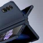 For Samsung Galaxy Z Fold4 5G Phone Case Rubberized Surface Hard PC Cover with Glass Screen Protector / Pen Slot
