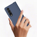 For Samsung Galaxy Z Fold4 5G Phone Case Rubberized Surface Hard PC Cover with Glass Screen Protector / Pen Slot