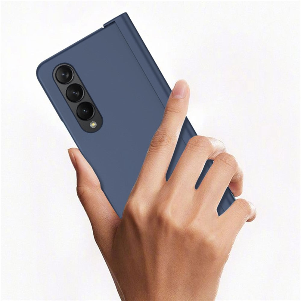 For Samsung Galaxy Z Fold4 5G Phone Case Rubberized Surface Hard PC Cover with Glass Screen Protector / Pen Slot