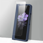 For Samsung Galaxy Z Fold4 5G Phone Case Rubberized Surface Hard PC Cover with Glass Screen Protector / Pen Slot