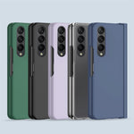 For Samsung Galaxy Z Fold4 5G Phone Case Rubberized Surface Hard PC Cover with Glass Screen Protector / Pen Slot