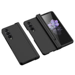 For Samsung Galaxy Z Fold4 5G Phone Case Rubberized Surface Hard PC Cover with Glass Screen Protector / Pen Slot