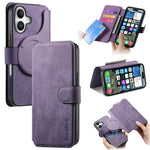 For iPhone 16 Plus Magnetic Case CASENEO Detachable Leather Phone Wallet Cover
