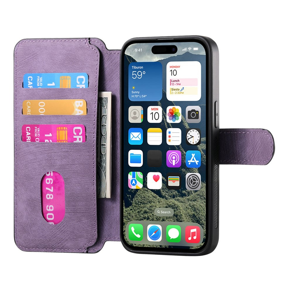 For iPhone 16 Plus Magnetic Case CASENEO Detachable Leather Phone Wallet Cover