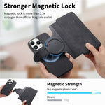 For iPhone 16 Pro Magnetic Case CASENEO Detachable Leather Phone Wallet Cover