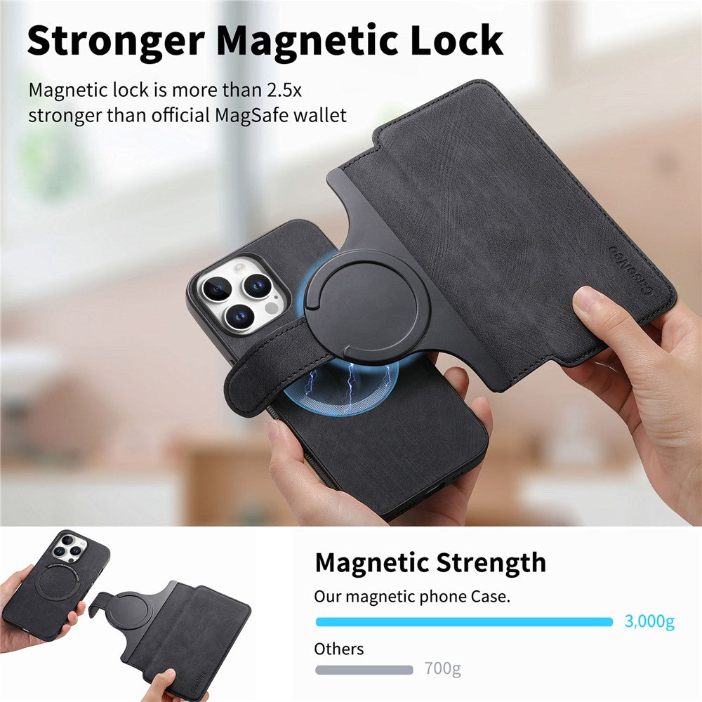 For iPhone 16 Pro Max Magnetic Case CASENEO Detachable Leather Phone Wallet Cover