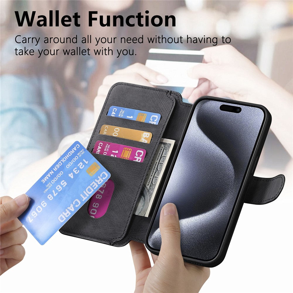 For iPhone 16 Pro Max Magnetic Case CASENEO Detachable Leather Phone Wallet Cover