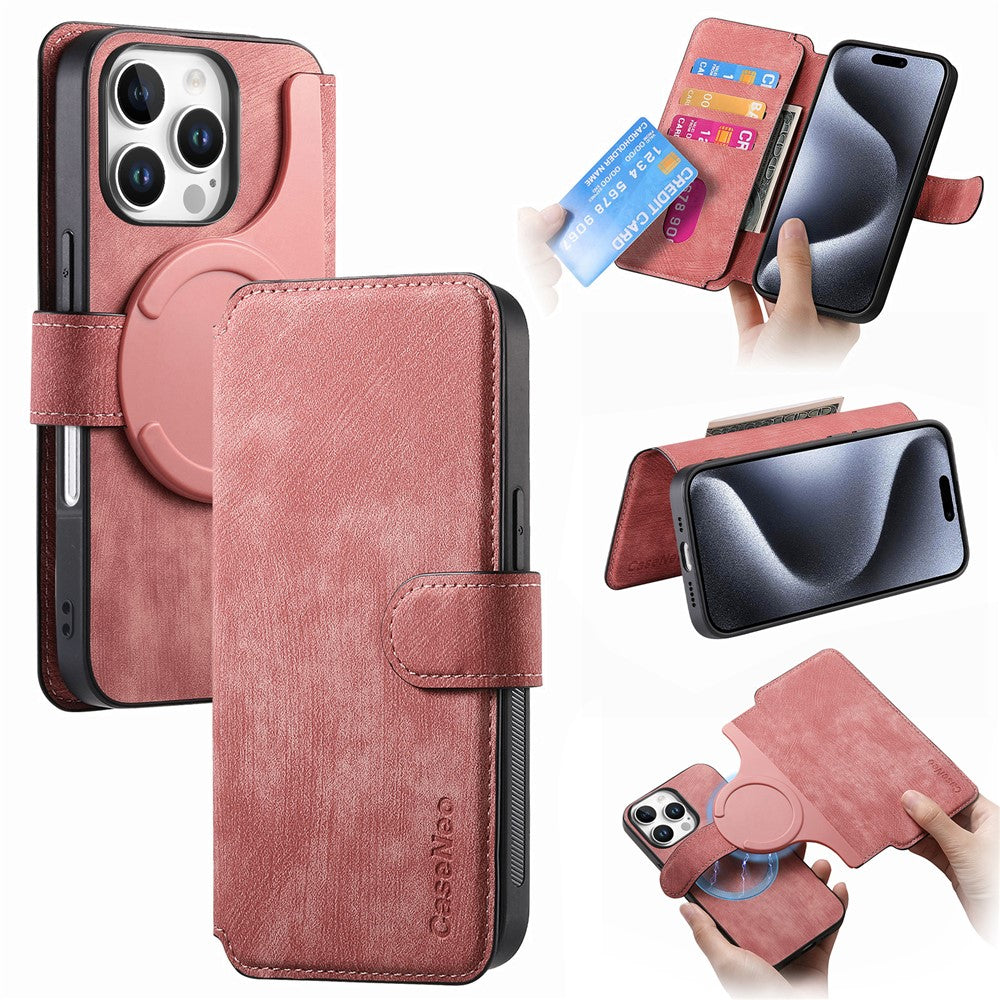 For iPhone 16 Pro Max Magnetic Case CASENEO Detachable Leather Phone Wallet Cover
