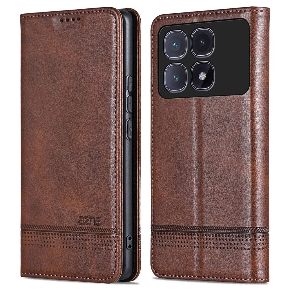 AZNS For Xiaomi Redmi K70 Ultra Case Cowhide Texture PU Leather Wallet Phone Cover