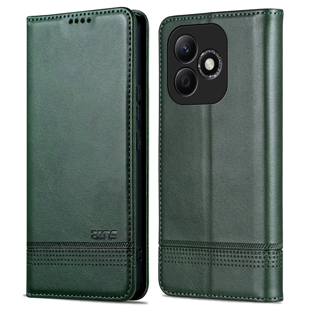 AZNS For Honor X60i 5G Case Cowhide Texture PU Leather Wallet Phone Cover