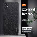 Til Samsung Galaxy A06 4G Etui, trætekstur PU-læderbelagt PC+TPU telefoncover