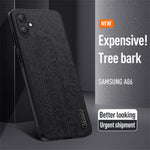 Til Samsung Galaxy A06 4G Etui, trætekstur PU-læderbelagt PC+TPU telefoncover