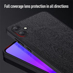 Til Samsung Galaxy A06 4G Etui, trætekstur PU-læderbelagt PC+TPU telefoncover