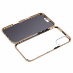For iPhone 16 Anti-Spy Case Magnetic Metal Frame + Double-Sided Tempered Glass Phone Cover