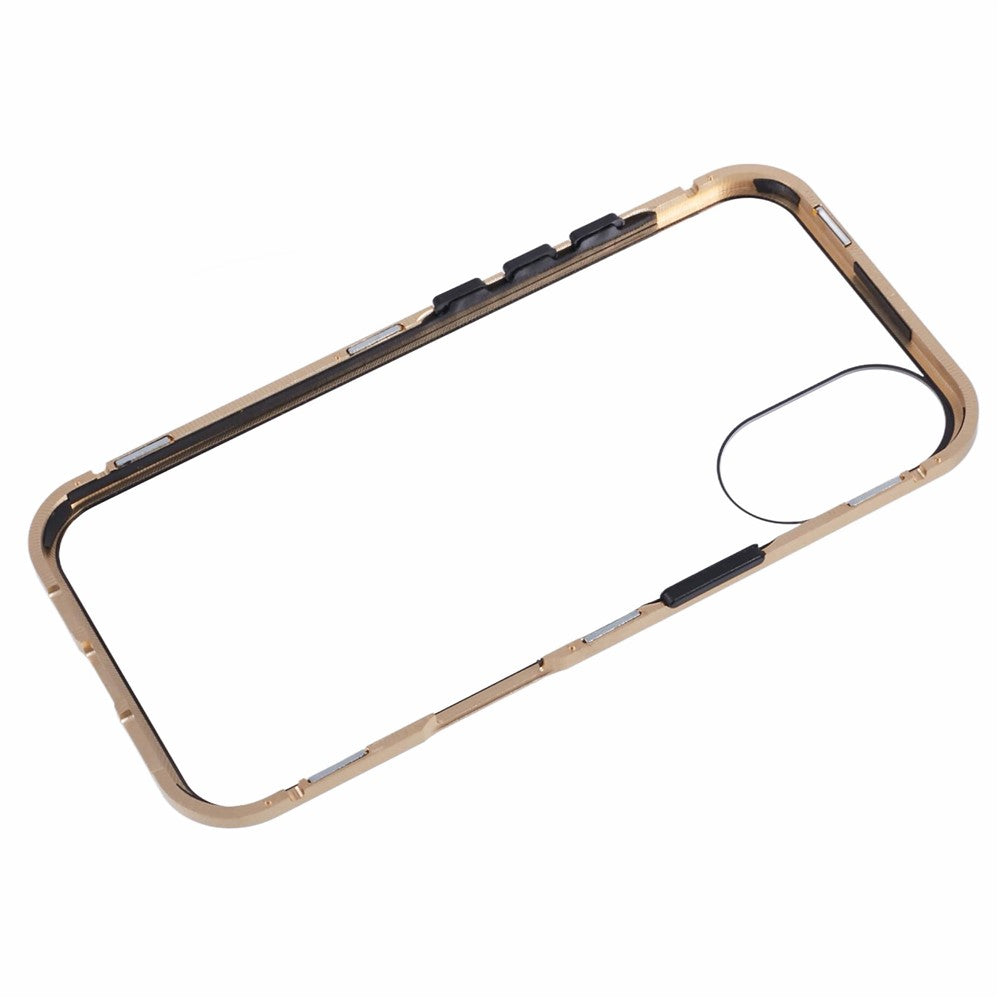 For iPhone 16 Anti-Spy Case Magnetic Metal Frame + Double-Sided Tempered Glass Phone Cover