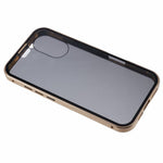 For iPhone 16 Anti-Spy Case Magnetic Metal Frame + Double-Sided Tempered Glass Phone Cover