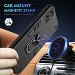 Til Samsung Galaxy A06 4G cover PC+TPU Drop Defend telefoncover med ringstativ