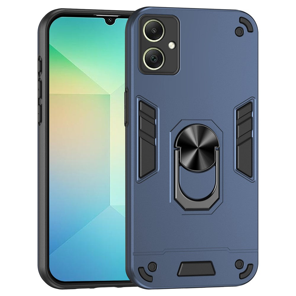 Til Samsung Galaxy A06 4G cover PC+TPU Drop Defend telefoncover med ringstativ