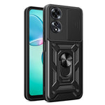 For Oppo A60 4G Case with Slide Camera Lid PC+TPU Kickstand Phone Cover