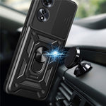 For Oppo A60 4G Case with Slide Camera Lid PC+TPU Kickstand Phone Cover