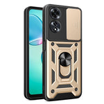 For Oppo A60 4G Case with Slide Camera Lid PC+TPU Kickstand Phone Cover