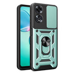 For Oppo A60 4G Case with Slide Camera Lid PC+TPU Kickstand Phone Cover