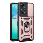 For Oppo A60 4G Case with Slide Camera Lid PC+TPU Kickstand Phone Cover