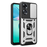For Oppo A60 4G Case with Slide Camera Lid PC+TPU Kickstand Phone Cover