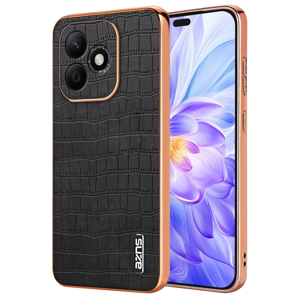 AZNS For Honor X60i 5G Case Electroplating Crocodile Texture PU+TPU Phone Cover