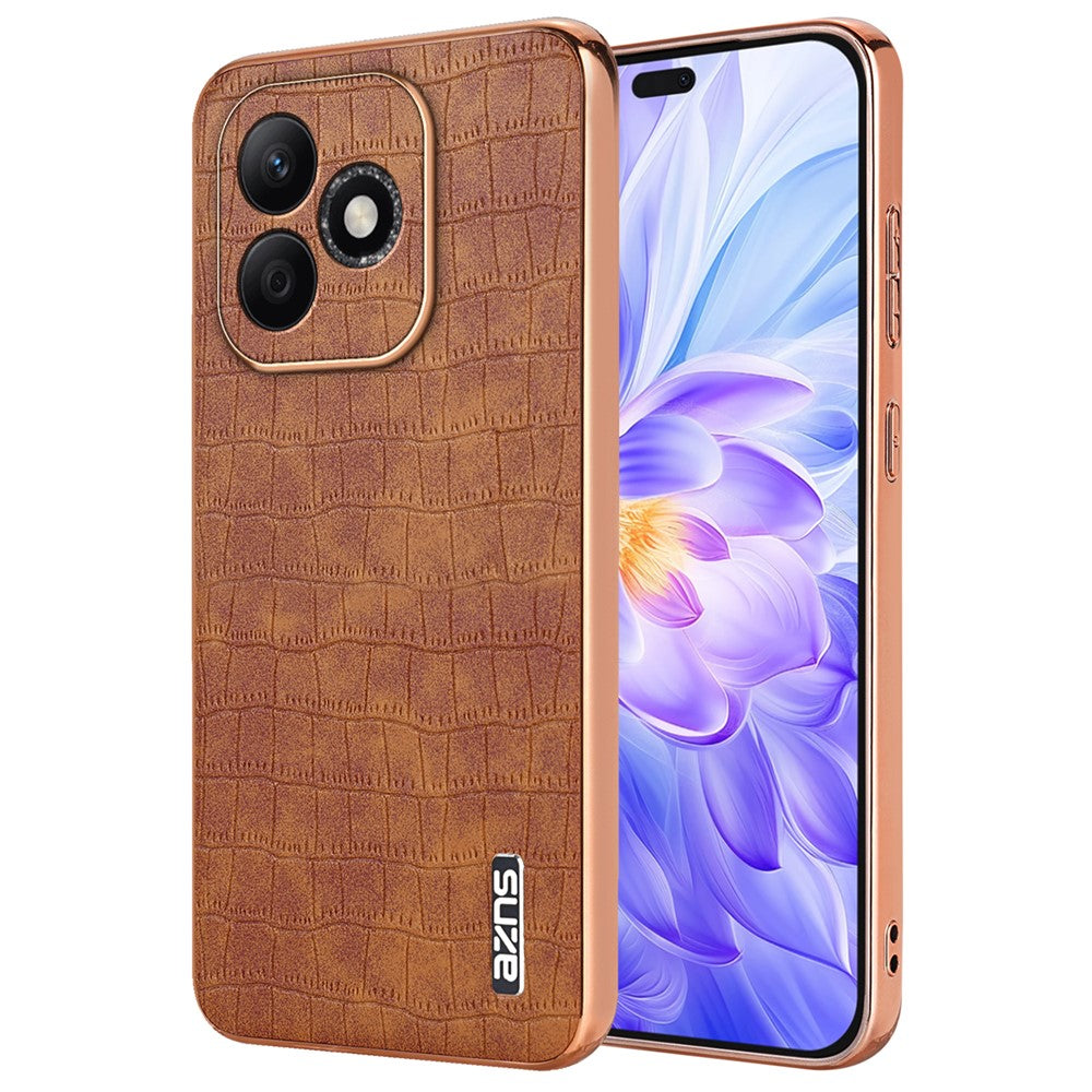 AZNS For Honor X60i 5G Case Electroplating Crocodile Texture PU+TPU Phone Cover