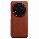 MELKCO For Xiaomi 14 Ultra Case Waxy Genuine Cow Leather PC Phone Back Cover