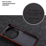 MELKCO For Xiaomi 14 Ultra Case Waxy Genuine Cow Leather PC Phone Back Cover