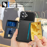 ZM03 For iPhone 16 Case with Card Holder PU Leather+TPU Phone Back Cover