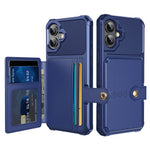 ZM03 For iPhone 16 Case with Card Holder PU Leather+TPU Phone Back Cover