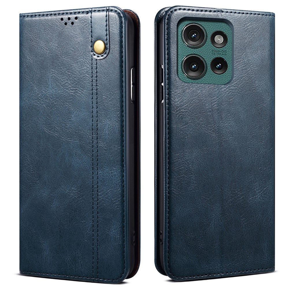 Cover til Motorola Edge 60 Neo 5G / Edge 50 Neo 5G / Moto S50 5G / ThinkPhone 25 5G, Crazy Horse-tekstur, vokset læder, tegnebogsetui, stativ