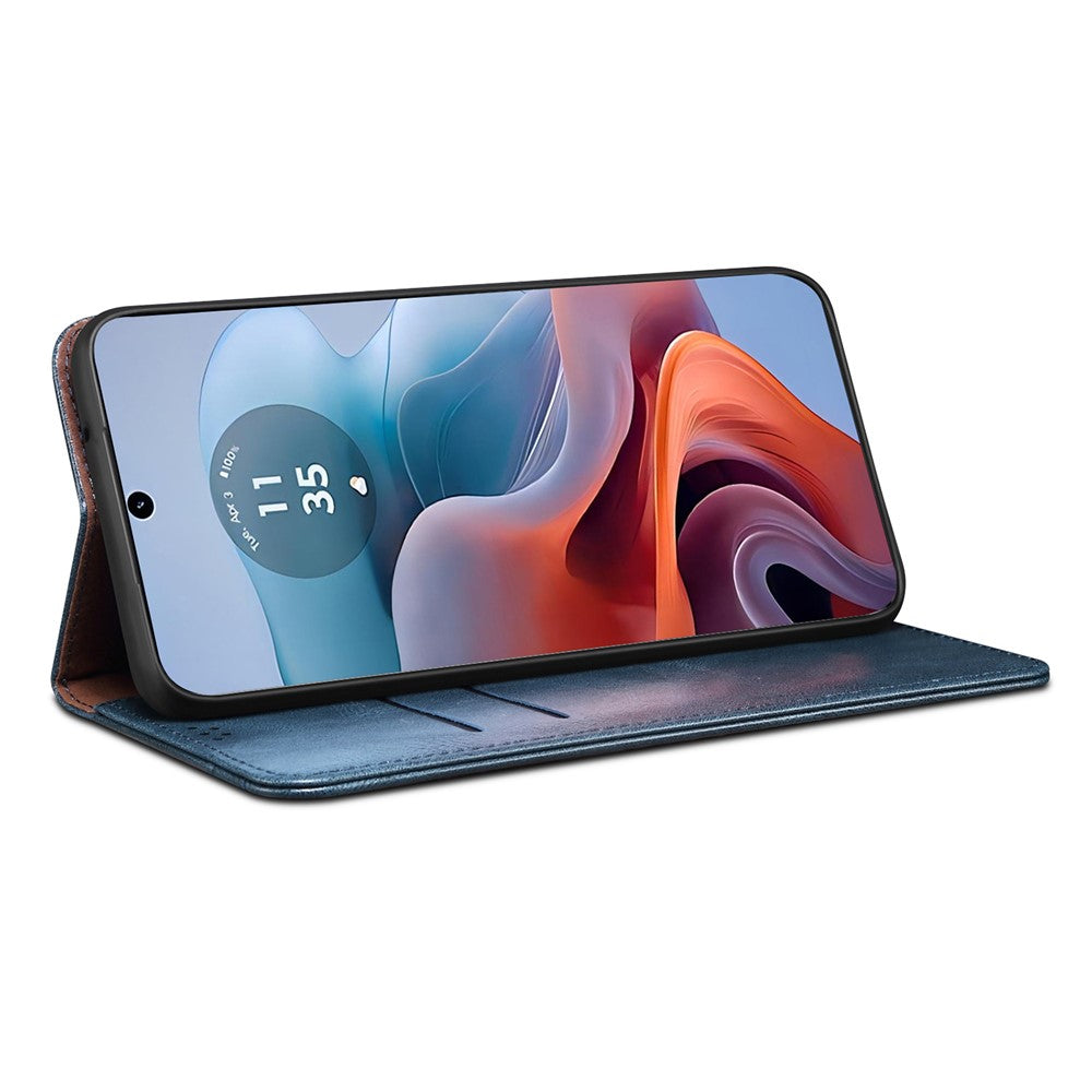 Cover til Motorola Edge 60 Neo 5G / Edge 50 Neo 5G / Moto S50 5G / ThinkPhone 25 5G, Crazy Horse-tekstur, vokset læder, tegnebogsetui, stativ