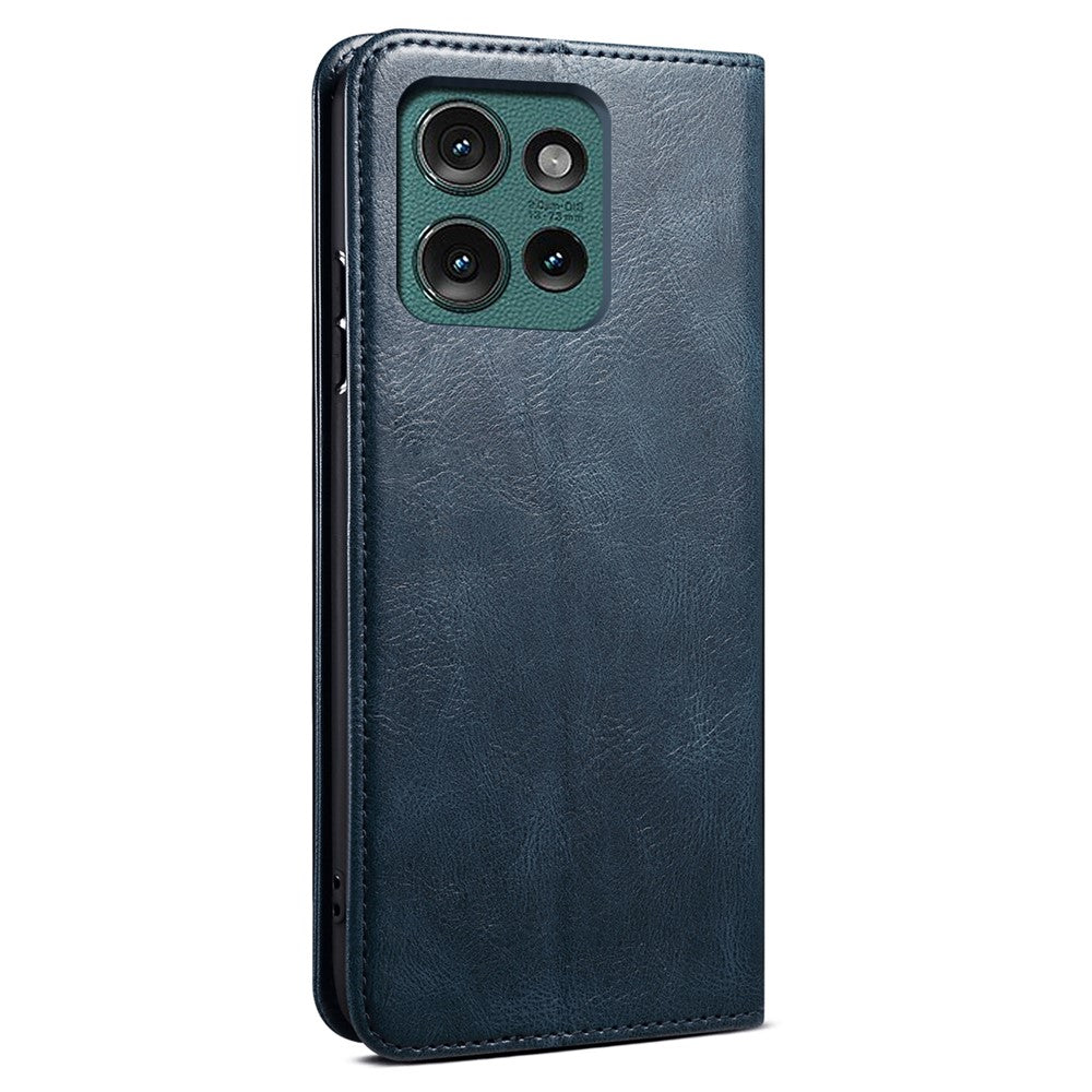 Cover til Motorola Edge 60 Neo 5G / Edge 50 Neo 5G / Moto S50 5G / ThinkPhone 25 5G, Crazy Horse-tekstur, vokset læder, tegnebogsetui, stativ