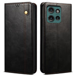 Cover til Motorola Edge 60 Neo 5G / Edge 50 Neo 5G / Moto S50 5G / ThinkPhone 25 5G, Crazy Horse-tekstur, vokset læder, tegnebogsetui, stativ