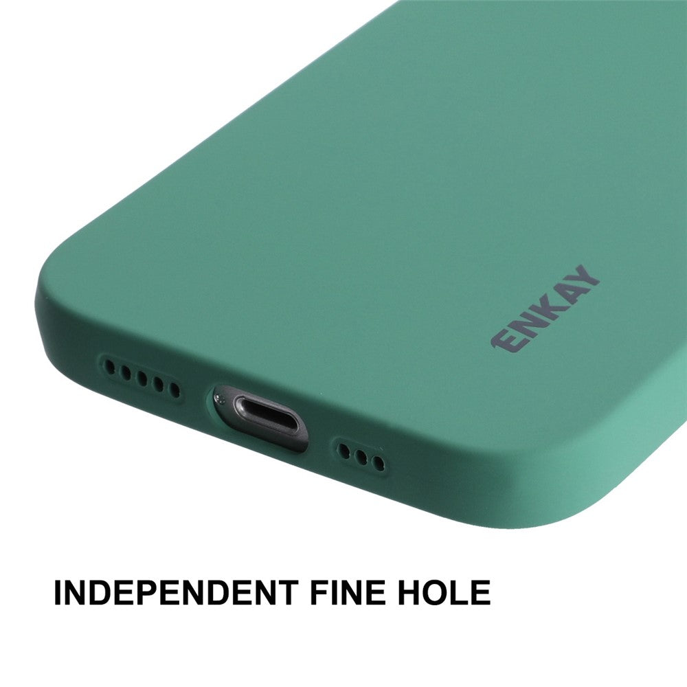 ENKAY HAT PRINCE For iPhone 14 Solid Color Liquid Silicone Anti-drop Case Camera Lens Precise Cutout Phone Back Cover