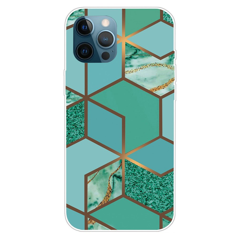 For iPhone 16 Pro Max Case Abstract Marble Pattern Printing TPU Phone Cover