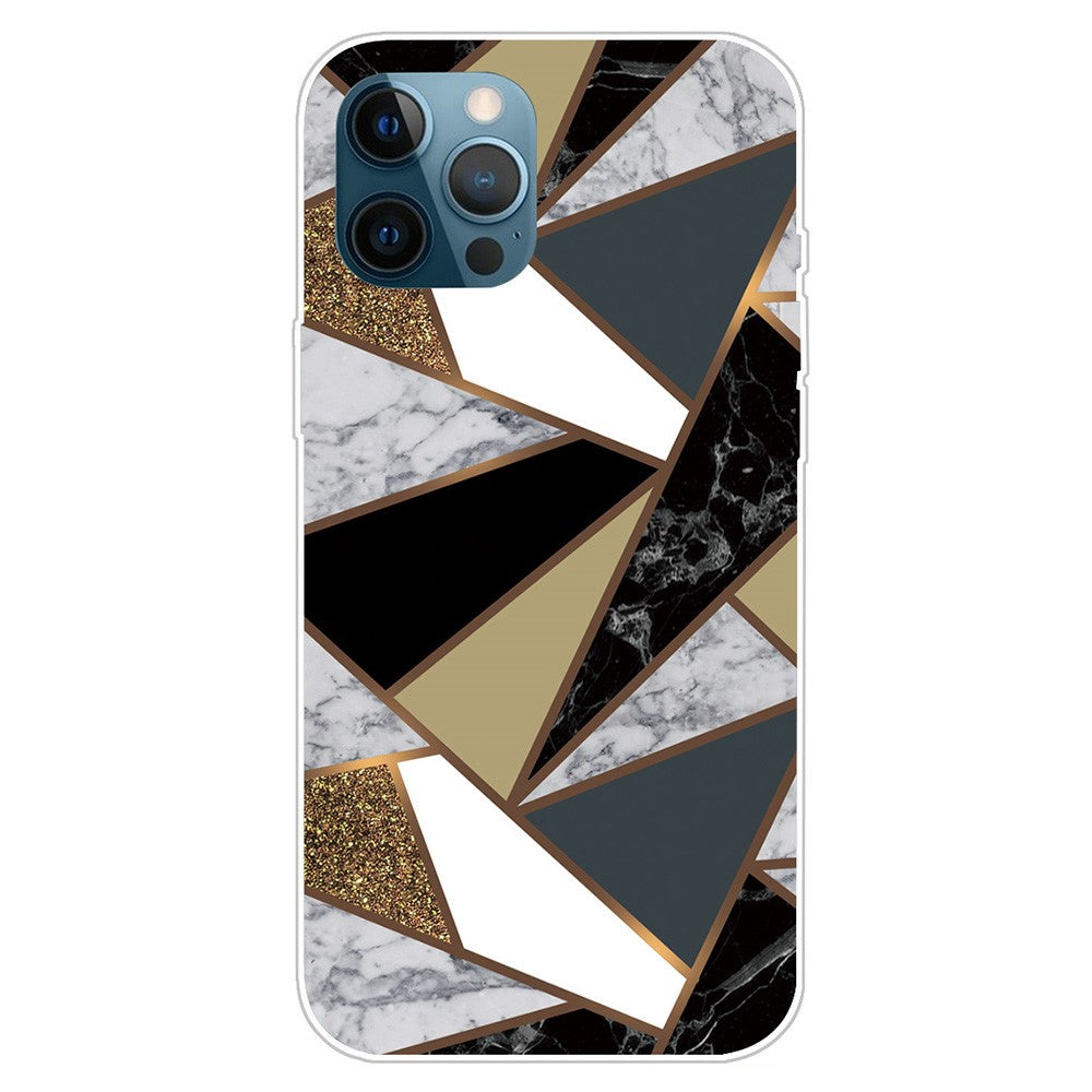 For iPhone 16 Pro Max Case Abstract Marble Pattern Printing TPU Phone Cover