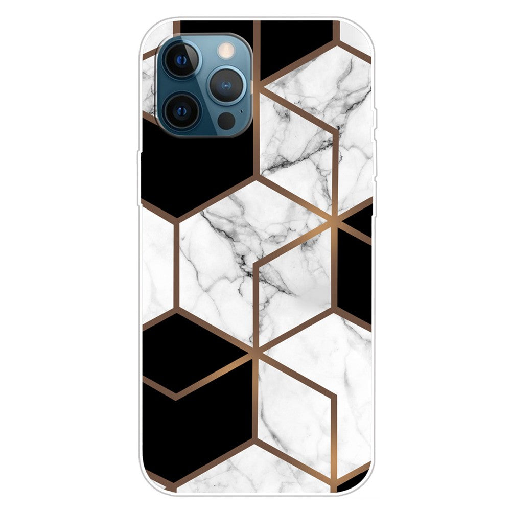For iPhone 16 Pro Max Case Abstract Marble Pattern Printing TPU Phone Cover