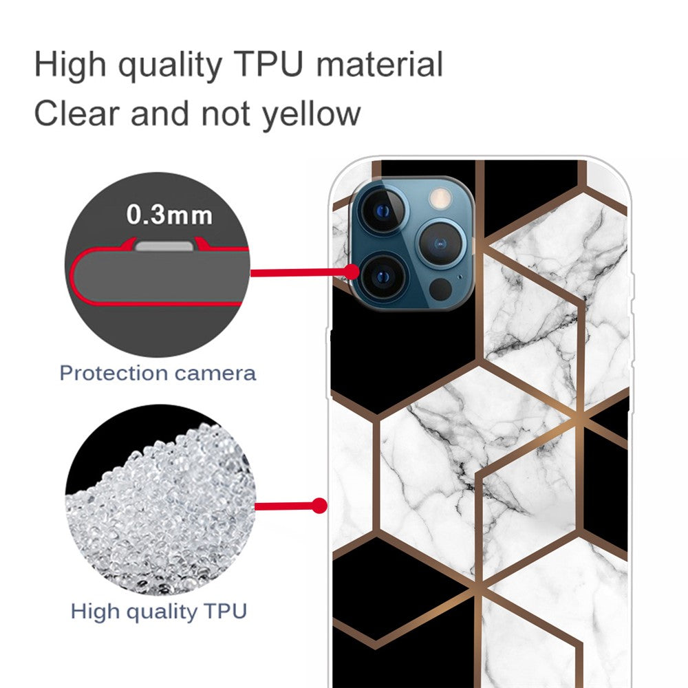 For iPhone 16 Pro Max Case Abstract Marble Pattern Printing TPU Phone Cover