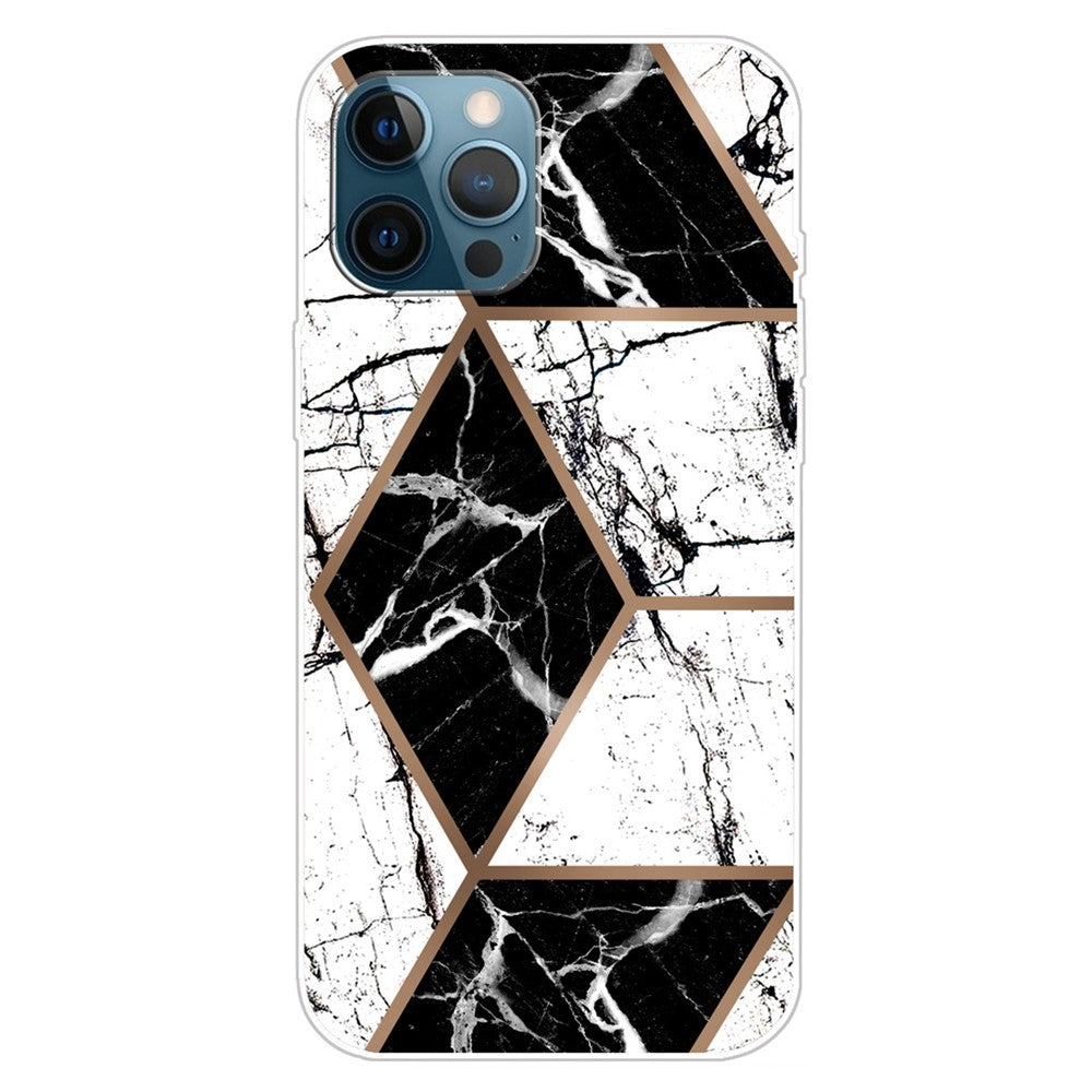 For iPhone 16 Pro Max Case Abstract Marble Pattern Printing TPU Phone Cover